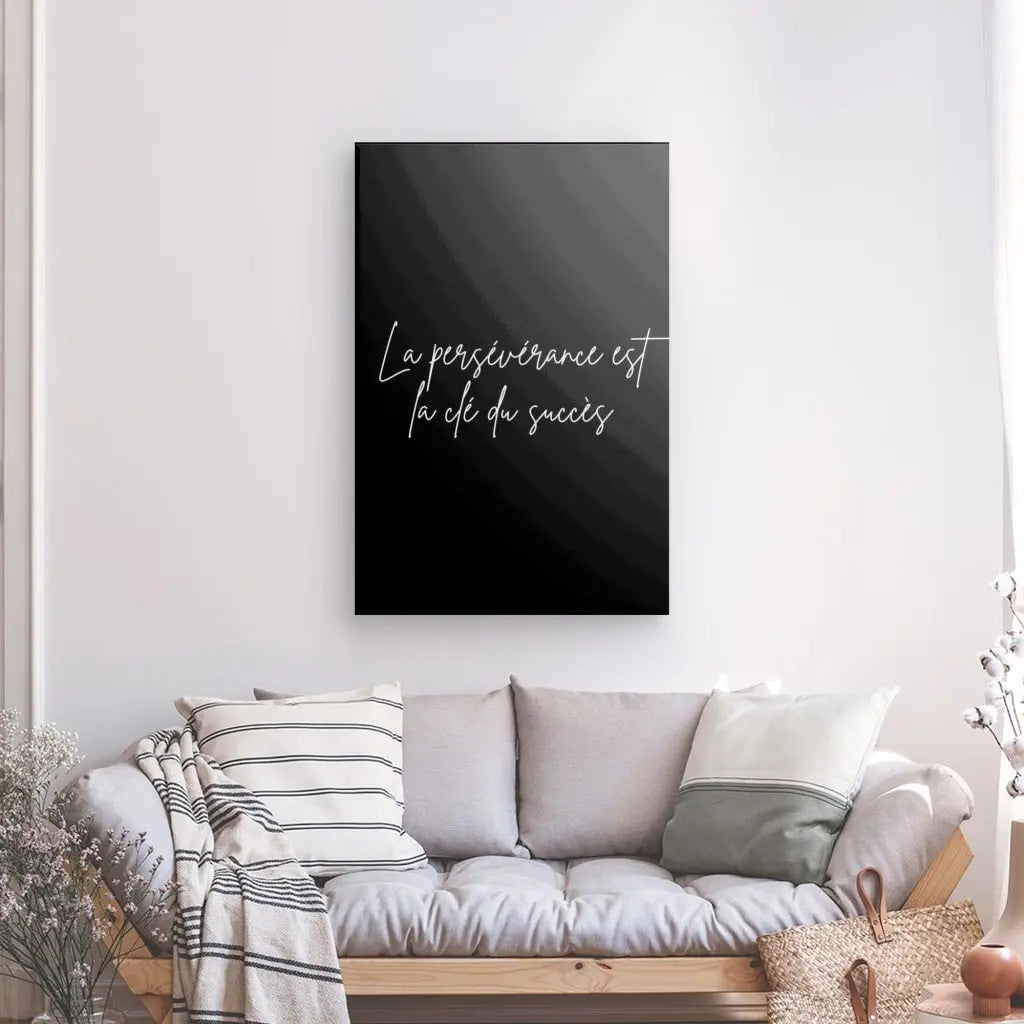 Tableau Citation Persévérance et succès Noir et Blanc - #tag1# - #tag2#