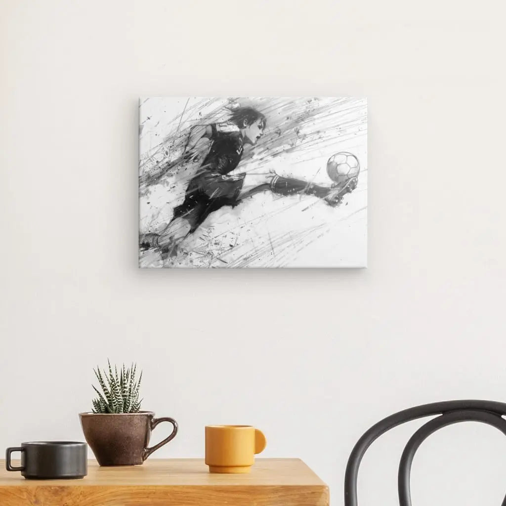 Tableau Dessin Manga Foot Noir et Blanc - #tag1# - #tag2#