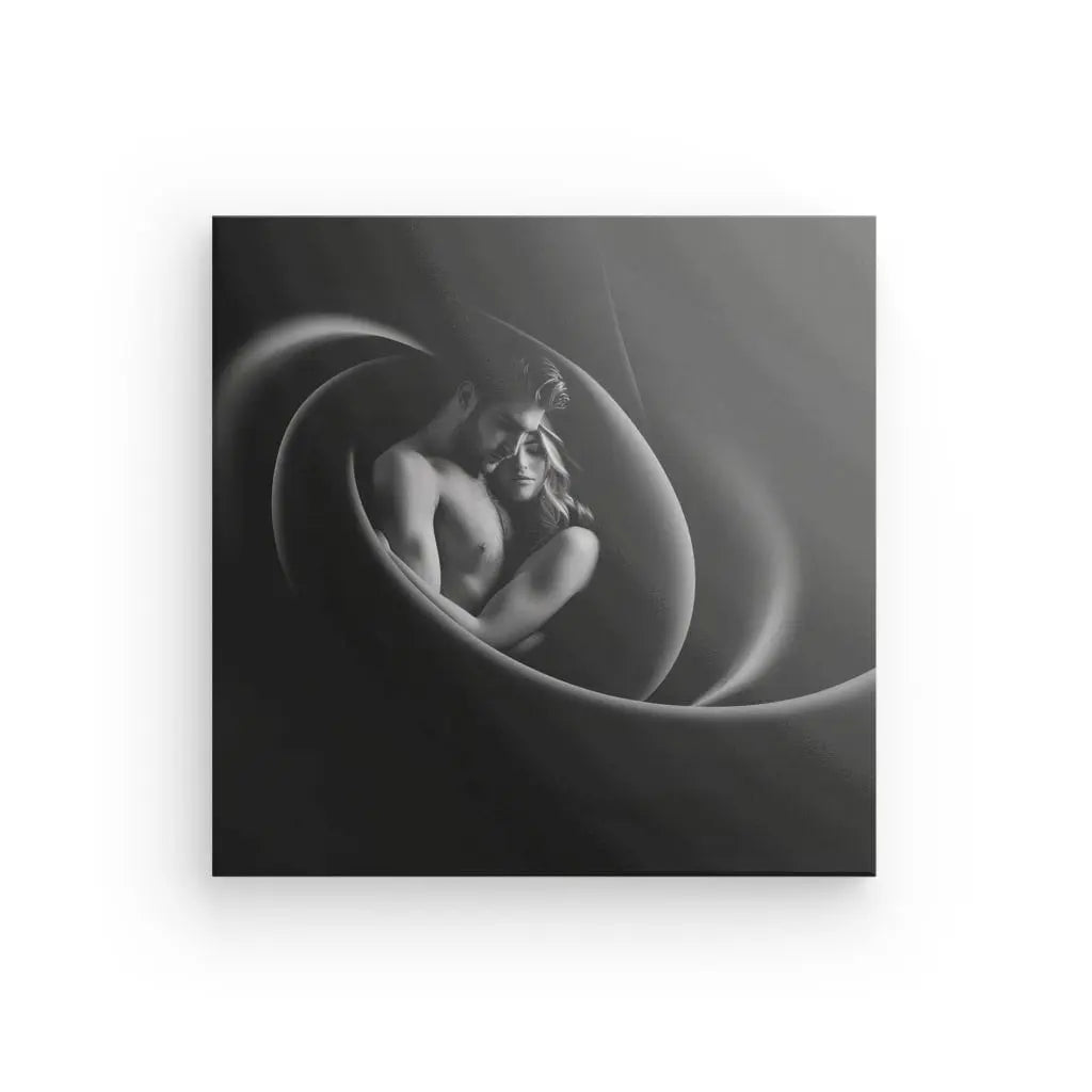 Tableau Couple Etreinte Douce Noir et Blanc - #tag1# - #tag2#