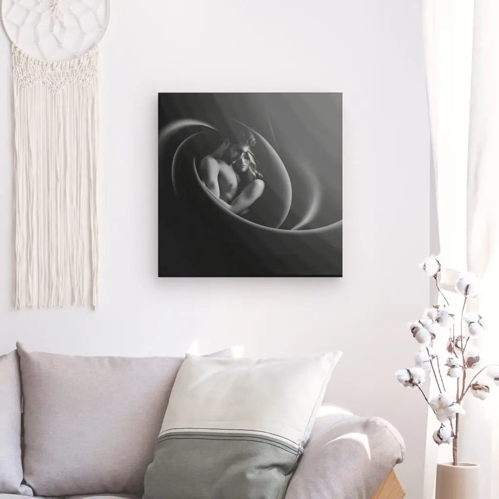 Tableau Couple Etreinte Douce Noir et Blanc - #tag1# - #tag2#