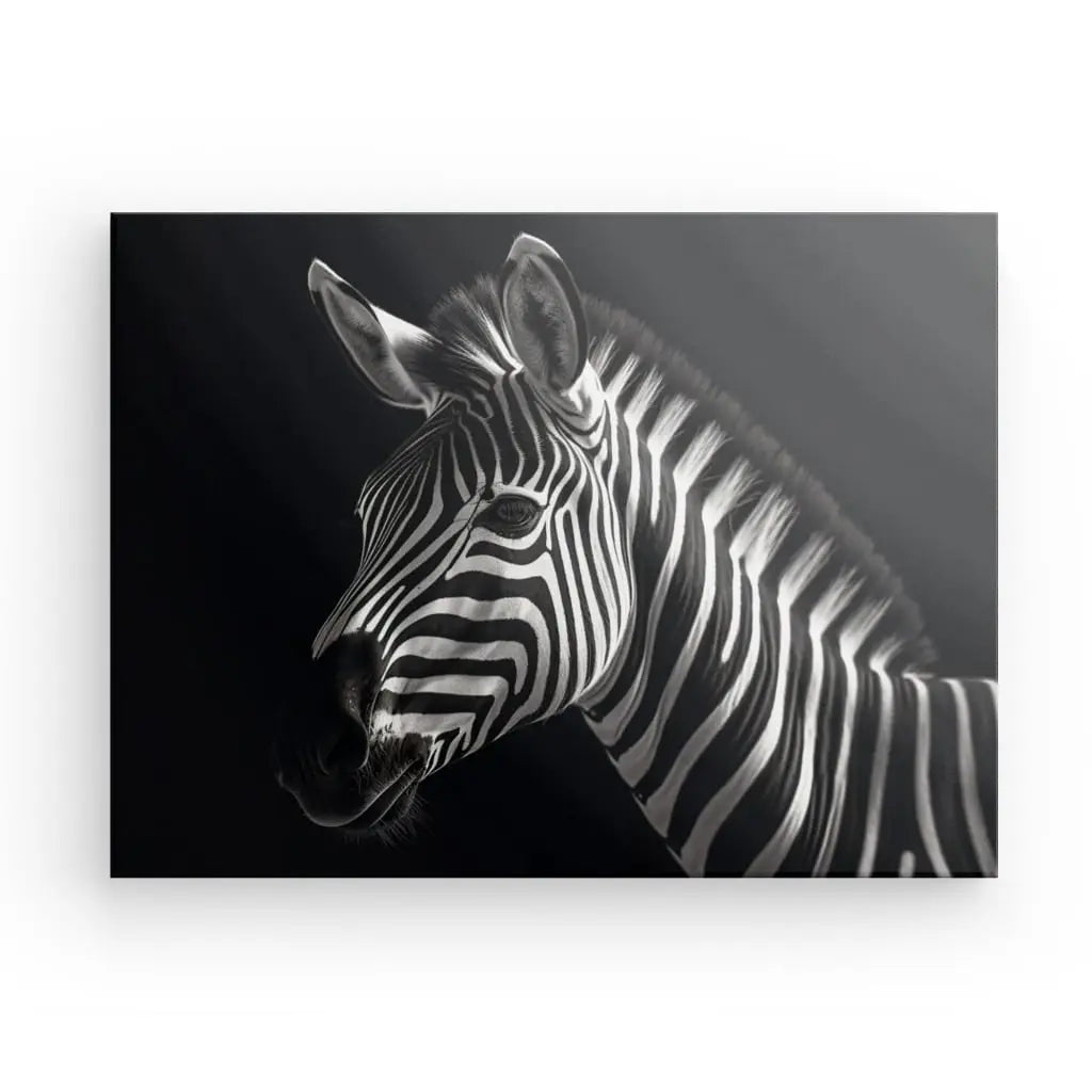 Tableau Minimaliste Zèbre Fond Noir et Blanc - #tag1# - #tag2#