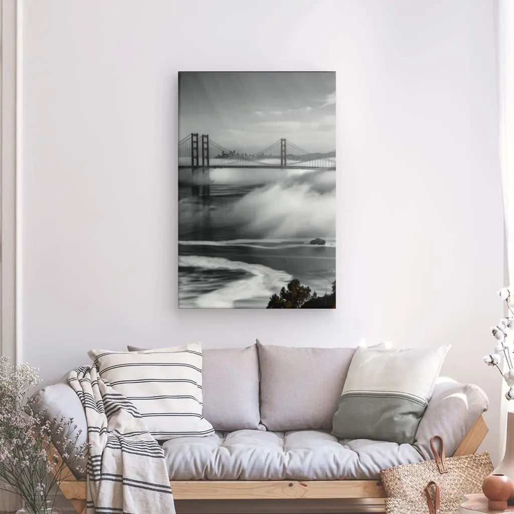 Tableau Golden Gate Paysage Noir et Blanc - #tag1# - #tag2#