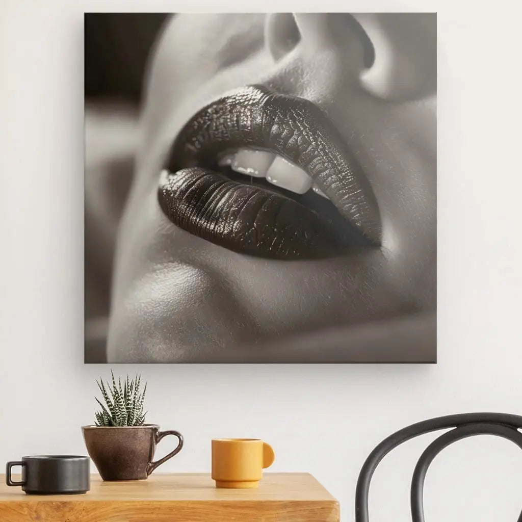 Tableau Rouge à Lèvres Voluptueuses Noir et Blanc - #tag1# - #tag2#