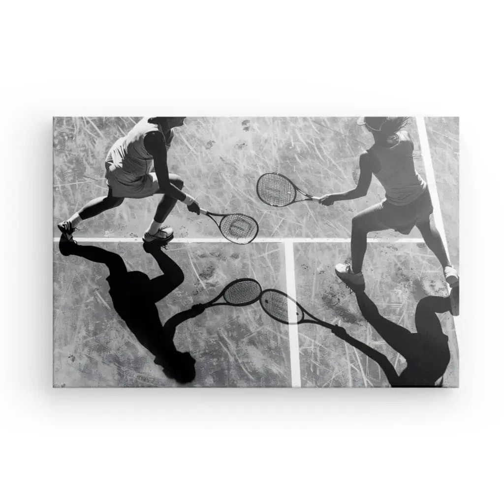 Tableau Cours Tennis Doublette Noir et Blanc - #tag1# - #tag2#