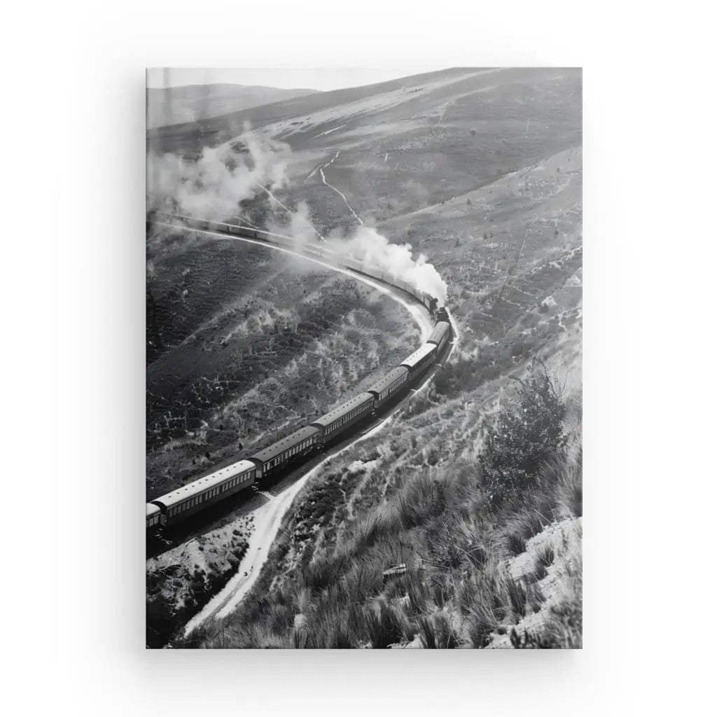 Tableau Collines Far West Train Vapeur Noir et Blanc - #tag1# - #tag2#