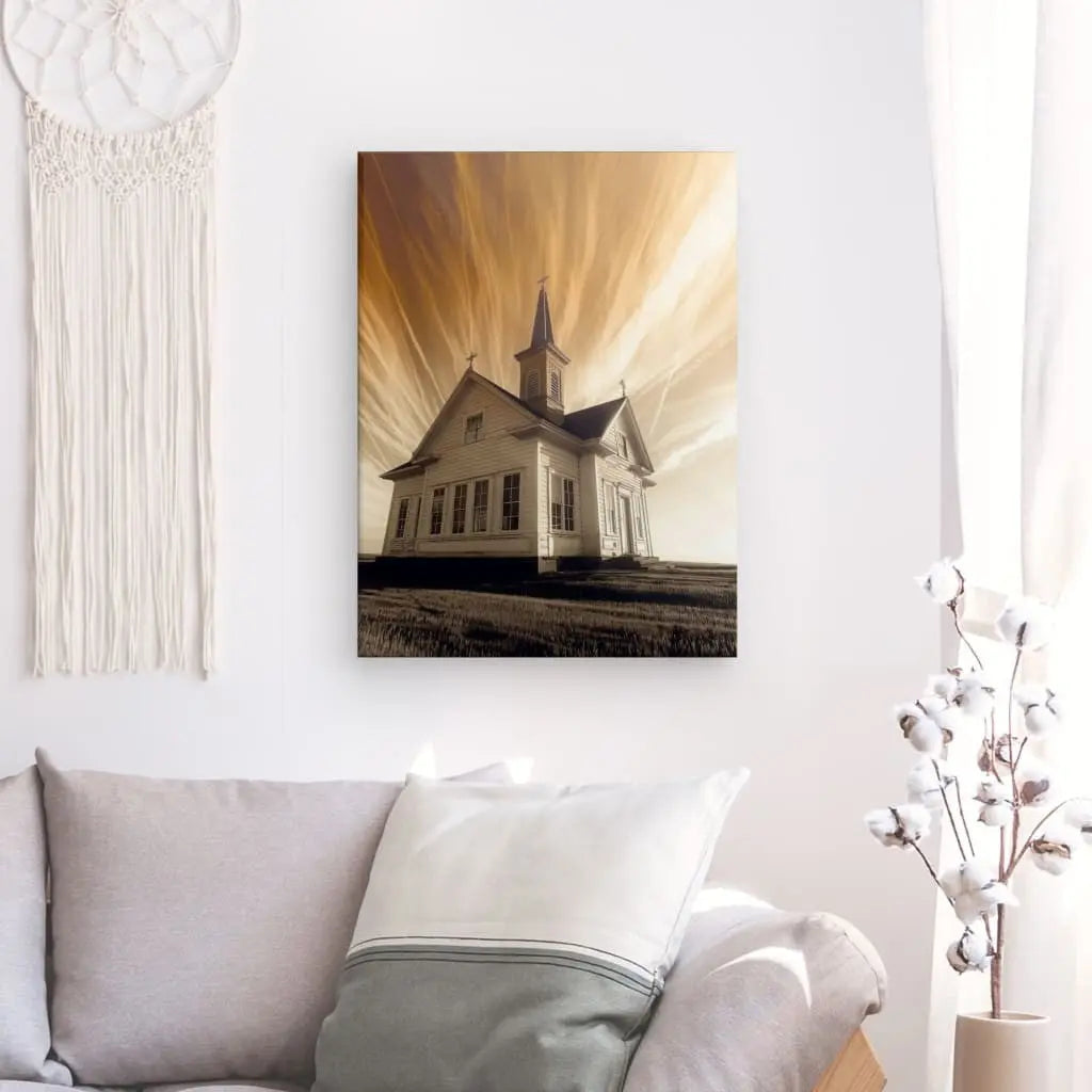 Tableau Eglise Catholique Ciel Doré - #tag1# - #tag2#