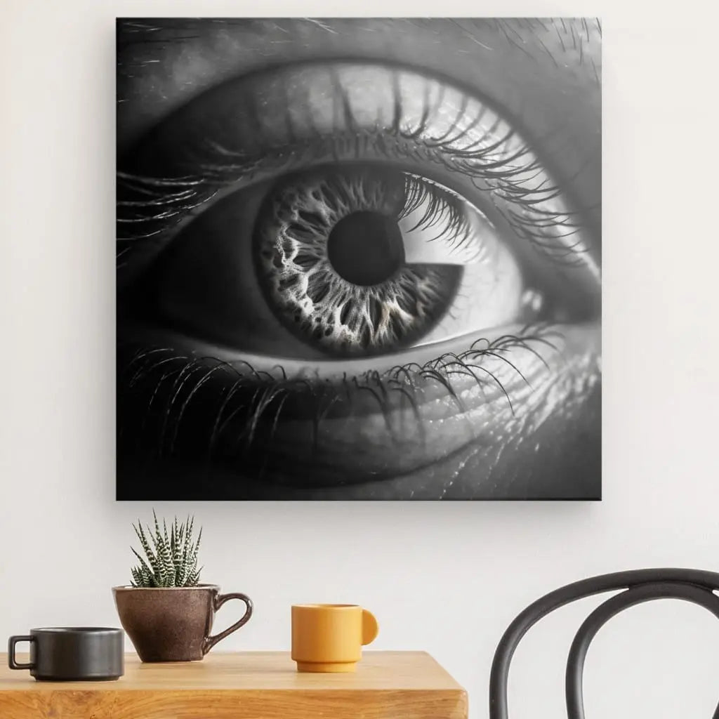 Tableau Oeil Gros Plan Noir et Blanc - #tag1# - #tag2#