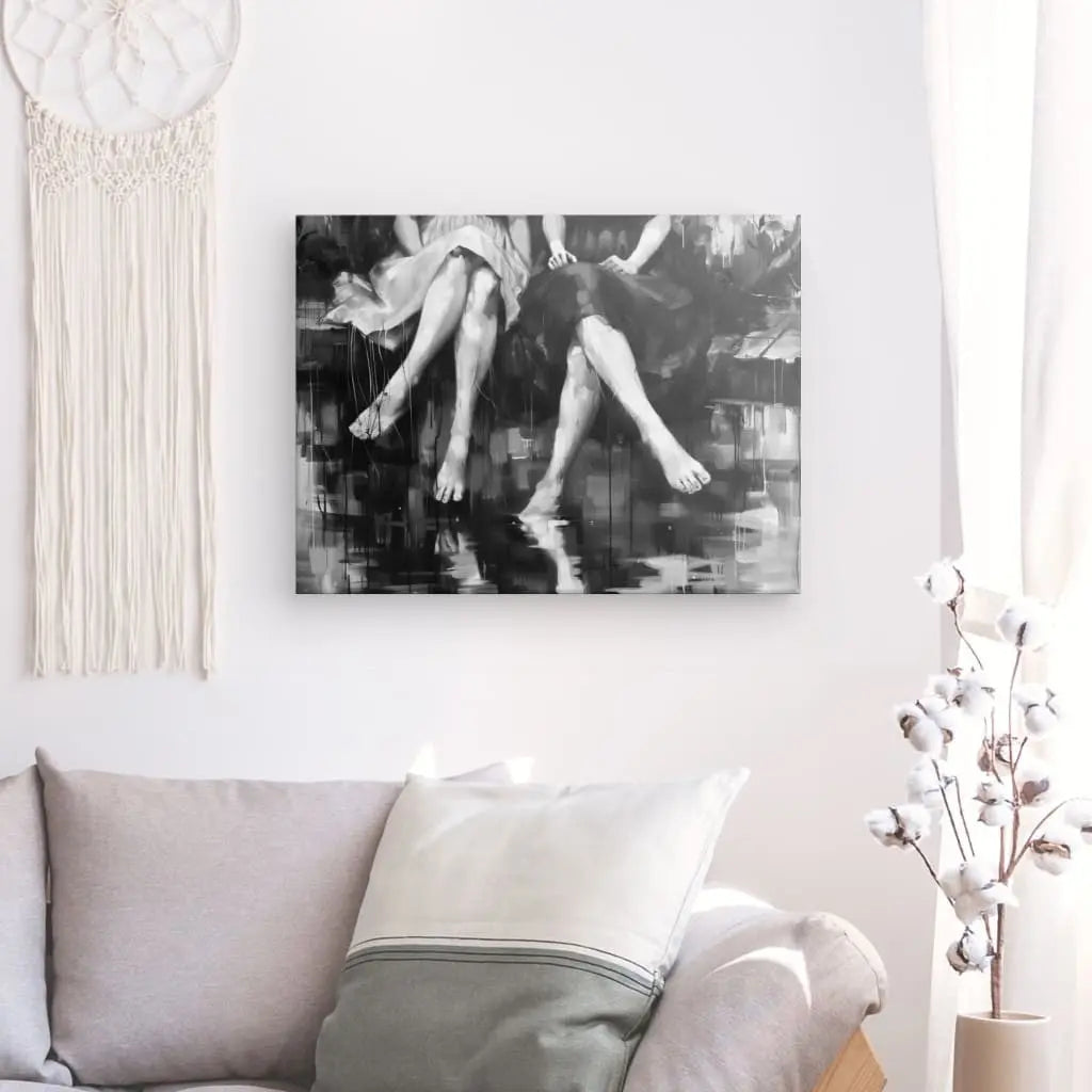 Tableau Peinture Jambes Noir et Blanc - #tag1# - #tag2#
