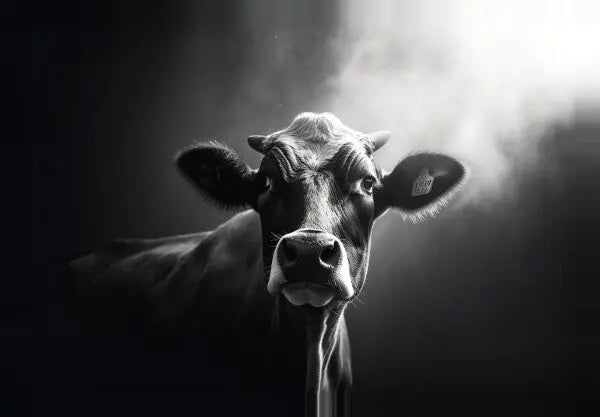 Tableau Vache Limousine Noir et Blanc - #tag1# - #tag2#