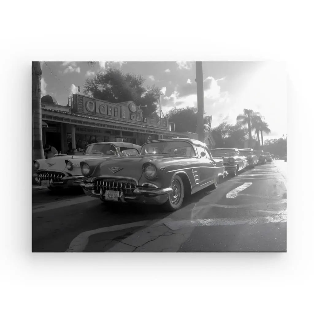 Tableau Voitures Anciennes Cubaines Noir et Blanc - #tag1# - #tag2#