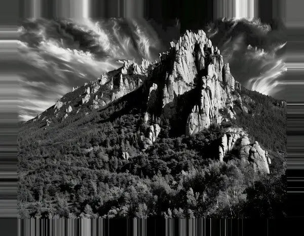 Tableau Falaises Rocheuses Noir et Blanc - #tag1# - #tag2#