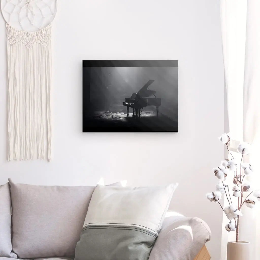 Tableau Piano Abandonné Noir et Blanc - #tag1# - #tag2#