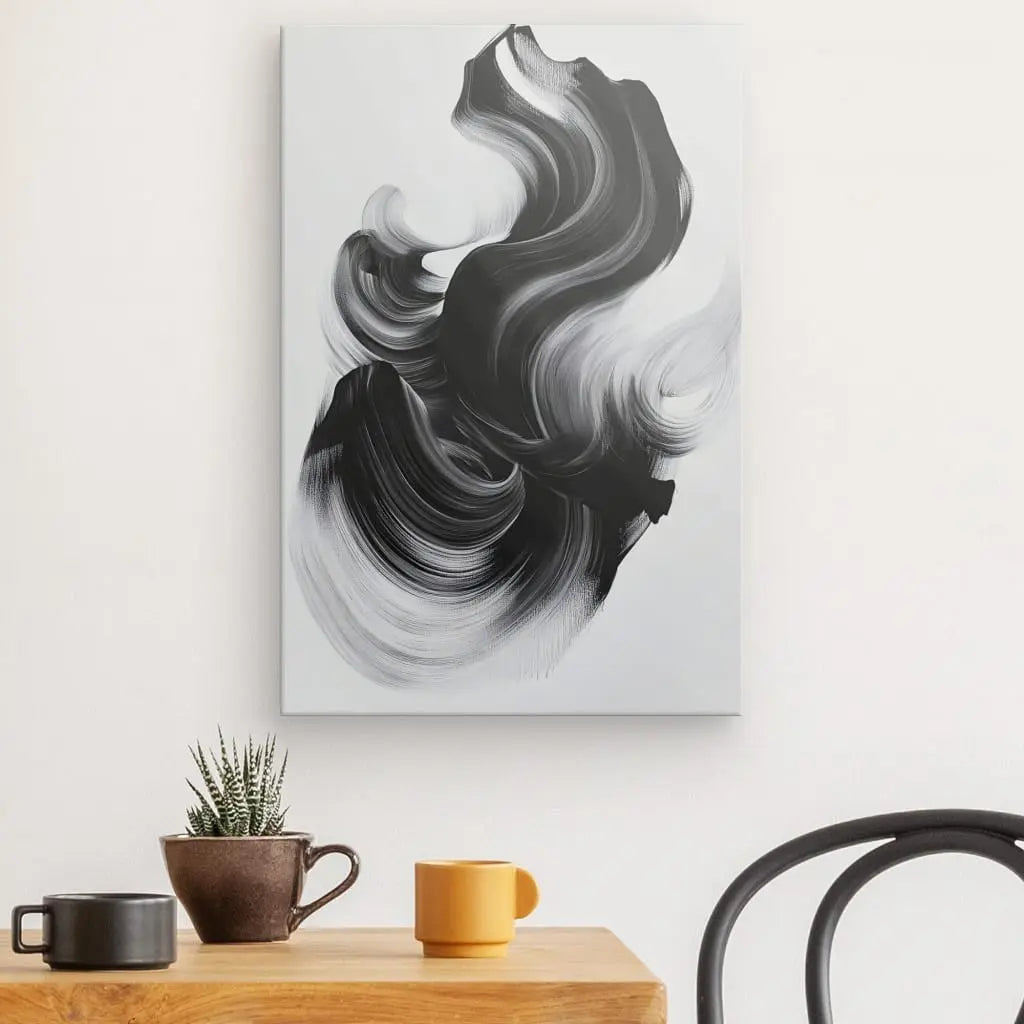 Tableau Forme Abstraite Noir et Blanc - #tag1# - #tag2#