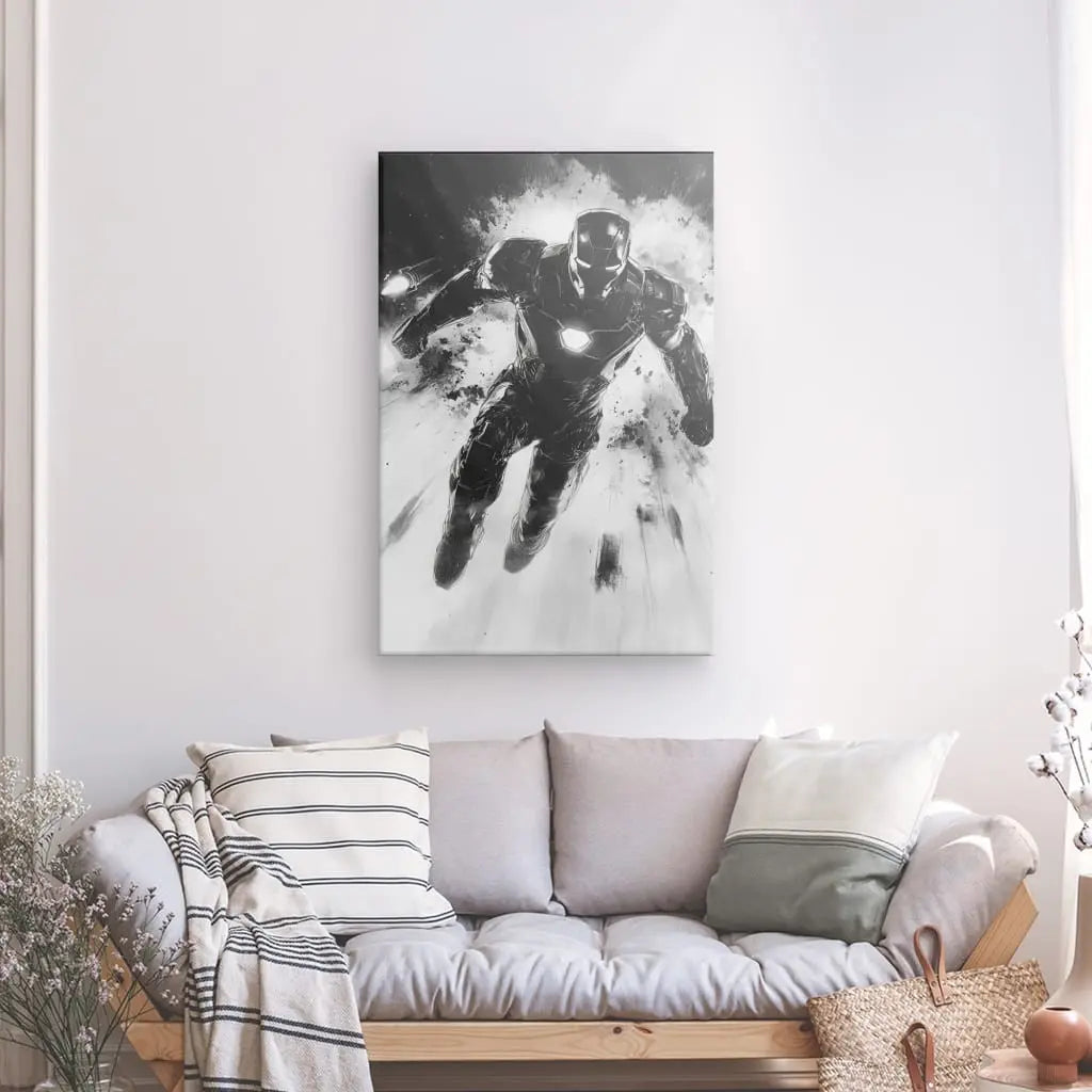 Tableau Iron Man Portrait Noir et Blanc - #tag1# - #tag2#