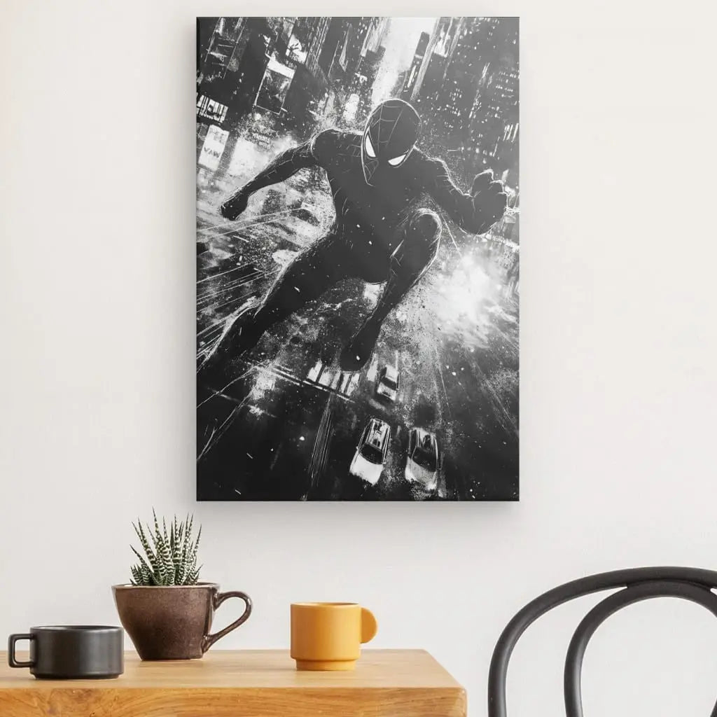 Tableau Dessin Spiderman Noir et Blanc - #tag1# - #tag2#