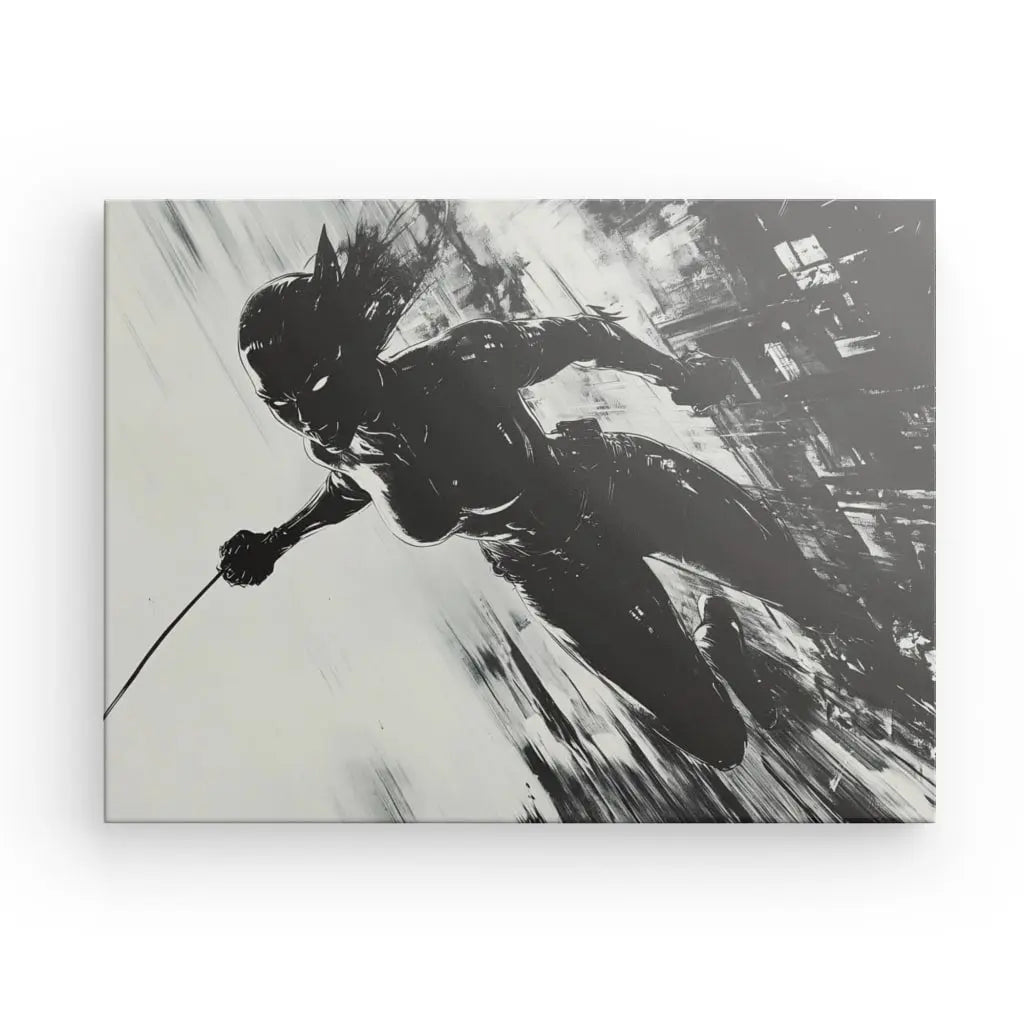 Tableau Peinture Catwoman Batman Noir et Blanc - #tag1# - #tag2#