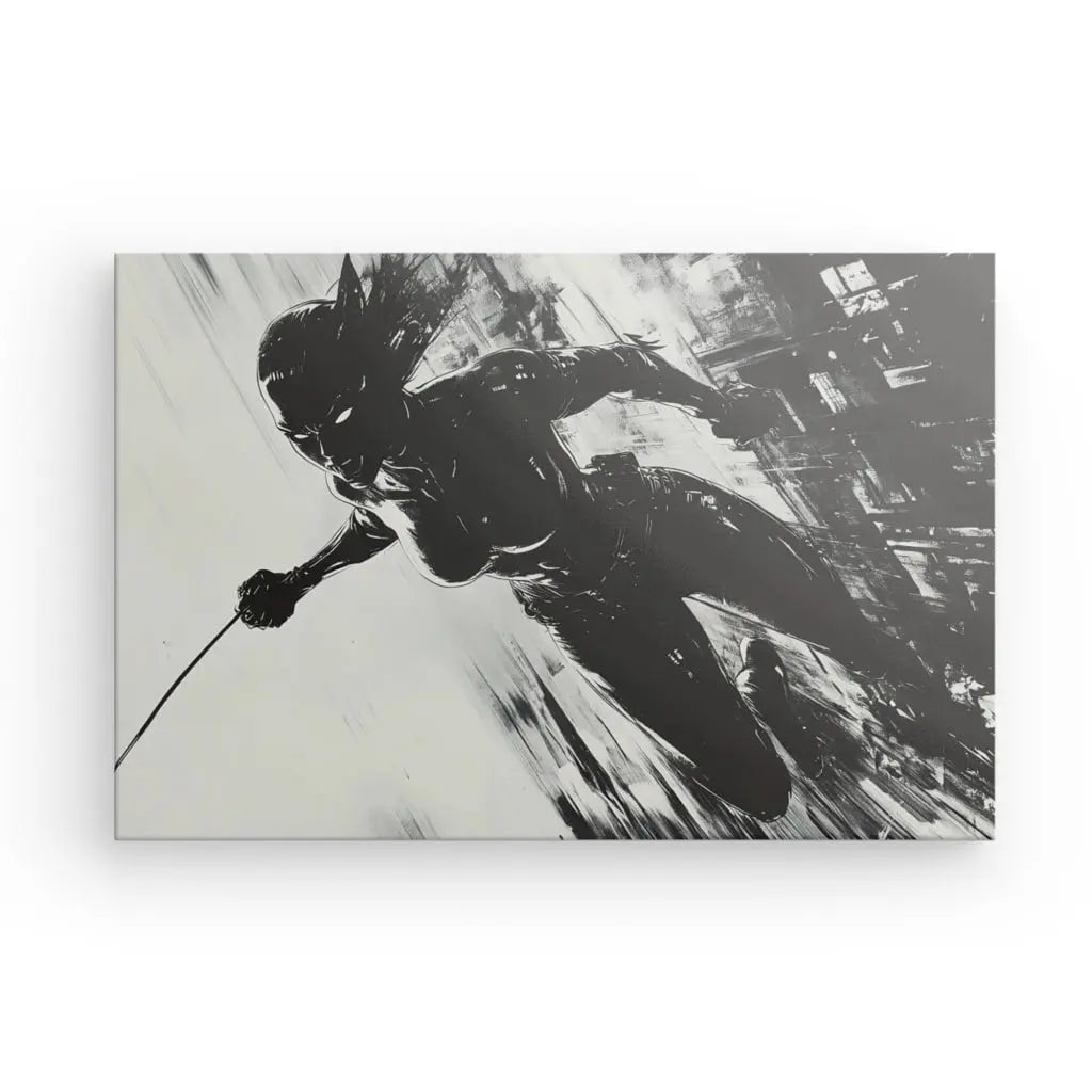 Tableau Peinture Catwoman Batman Noir et Blanc - #tag1# - #tag2#