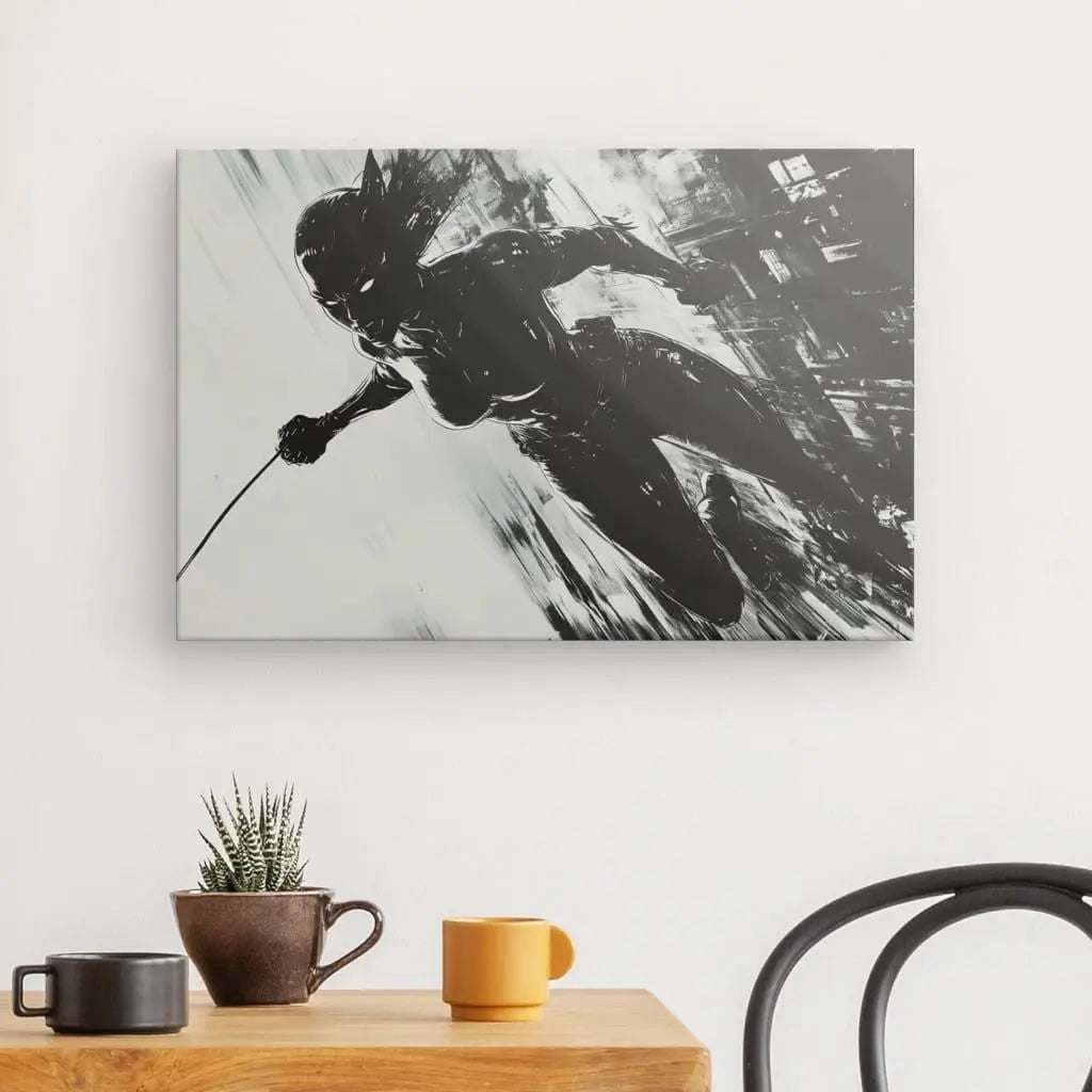 Tableau Peinture Catwoman Batman Noir et Blanc - #tag1# - #tag2#