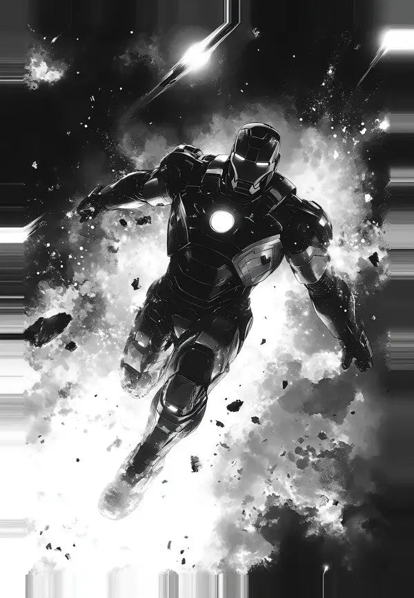 Tableau Iron Man Noir et Blanc - #tag1# - #tag2#