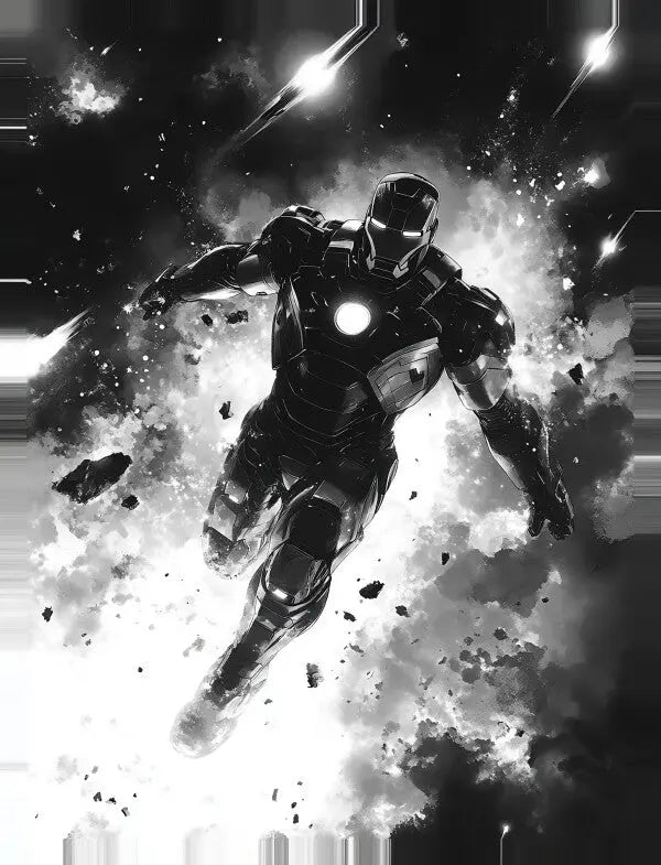 Tableau Iron Man Noir et Blanc - #tag1# - #tag2#