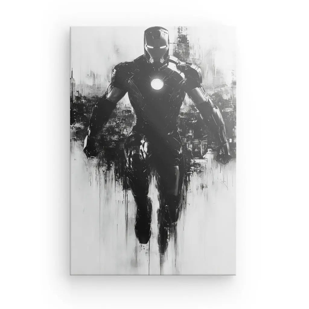 Tableau Peinture Monochrome Iron Man Comics - #tag1# - #tag2#
