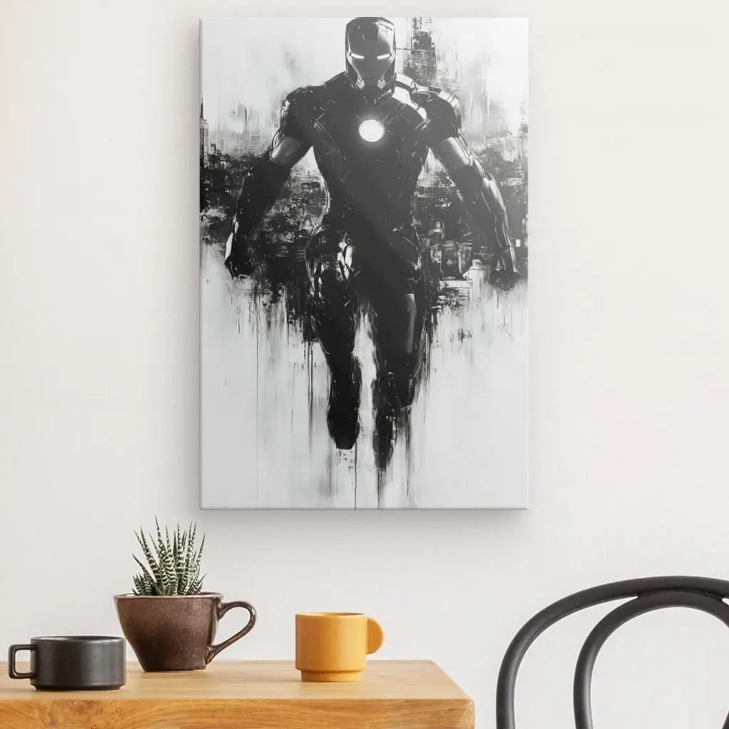 Tableau Peinture Monochrome Iron Man Comics - #tag1# - #tag2#