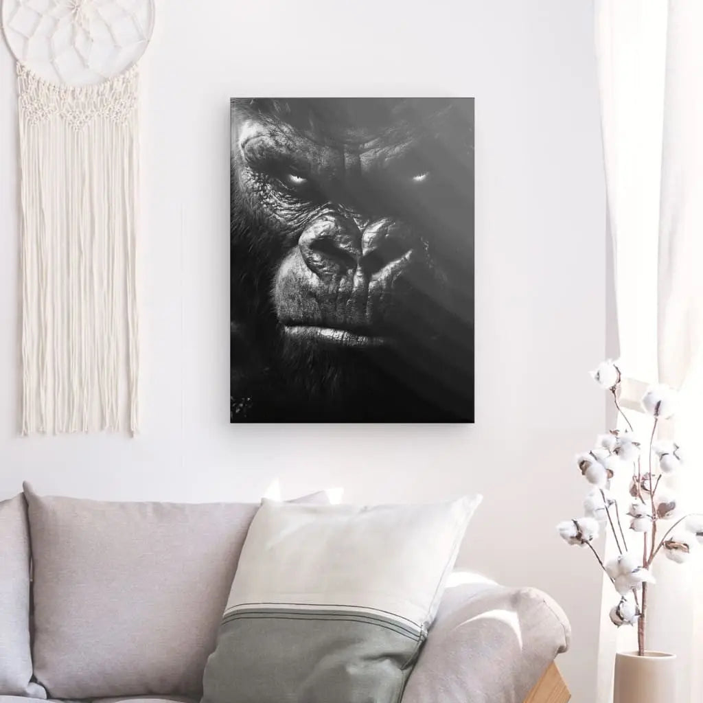 Tableau King Kong Gros Plan Noir et Blanc - #tag1# - #tag2#
