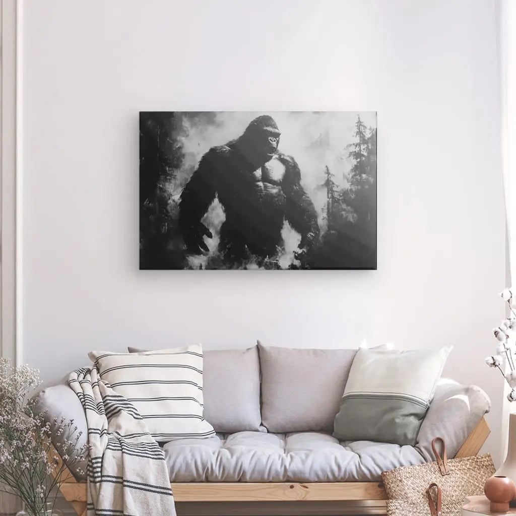 Tableau Peinture King-Kong Singe Géant Monochrome - #tag1# - #tag2#