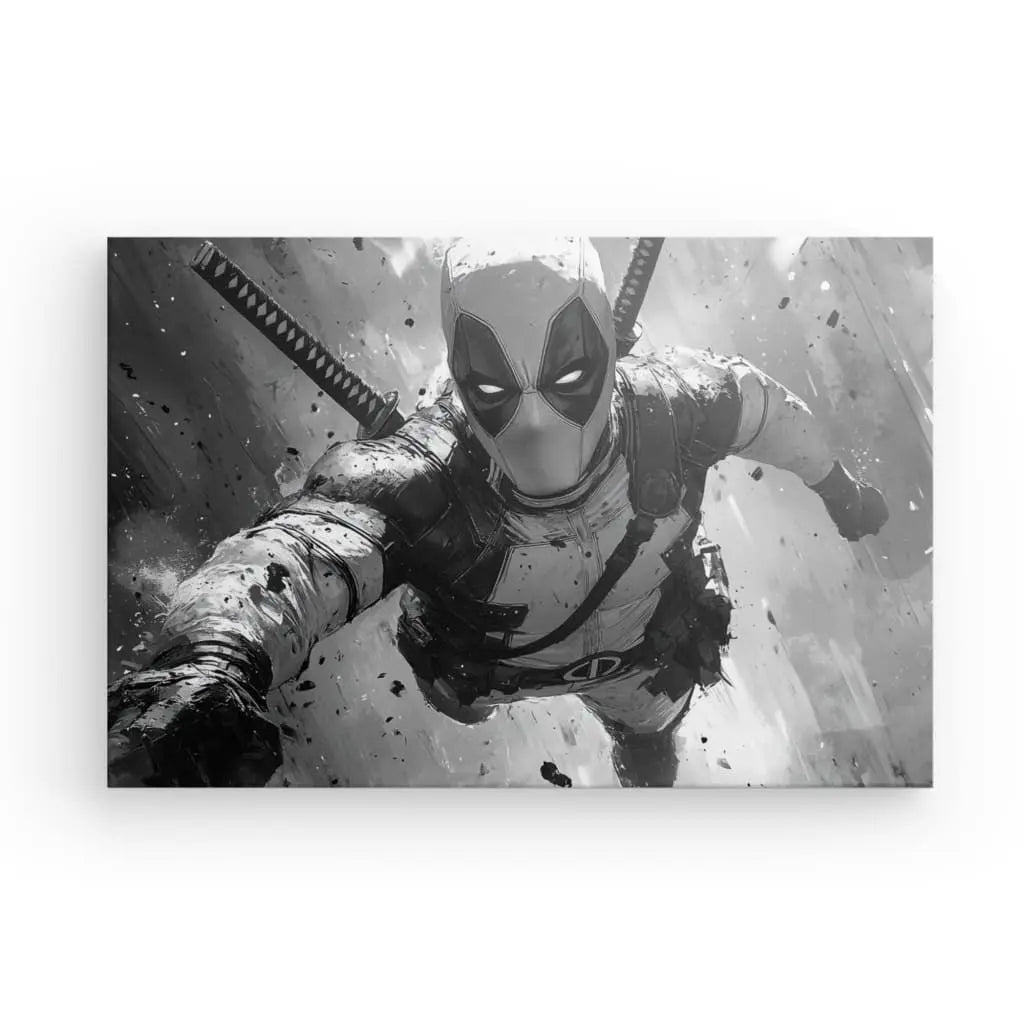 Tableau Deadpool Dessin Noir et Blanc