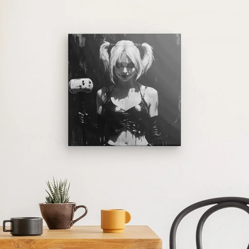 Tableau Harley Quinn Dessin Noir et Blanc