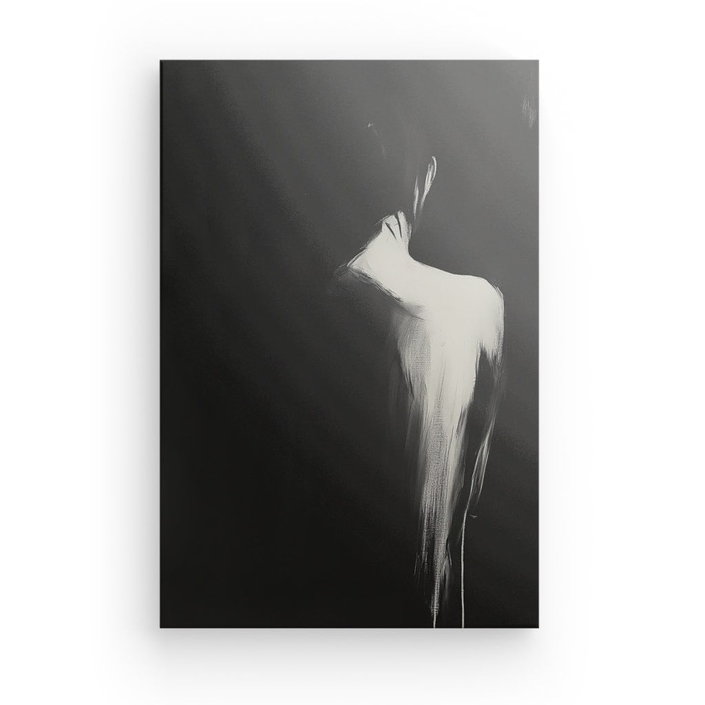 Tableau Femme Dos Nu Peinture Noir et Blanc
