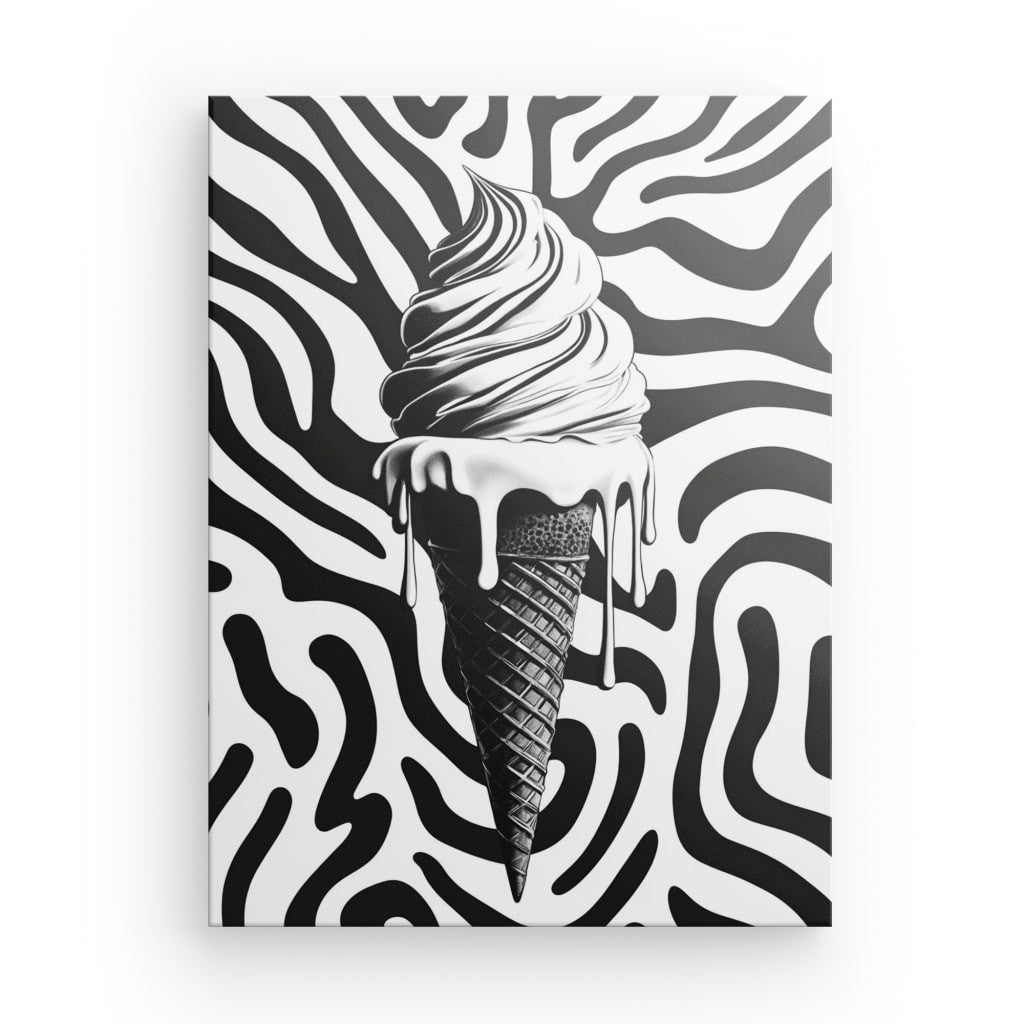 Tableau Glace Ice Cream Pop Art Noir et Blanc