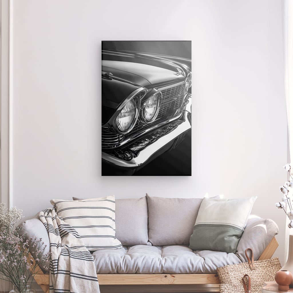 Tableau calandre voiture noir et blanc
