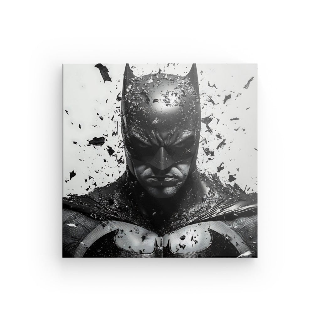 Tableau Batman face sombre portrait noir et blanc