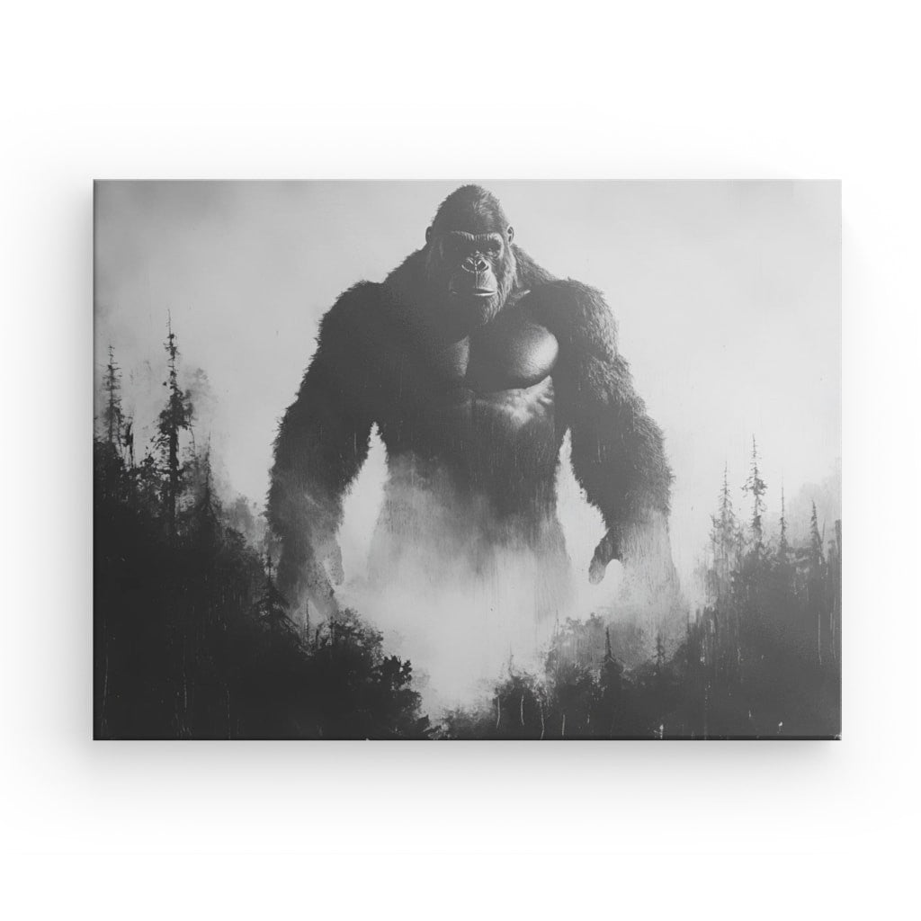 Tableau King-Kong forêt noir et blanc