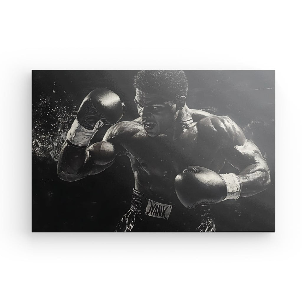 Tableau boxeur uppercut noir et blanc Univers Noir et Blanc