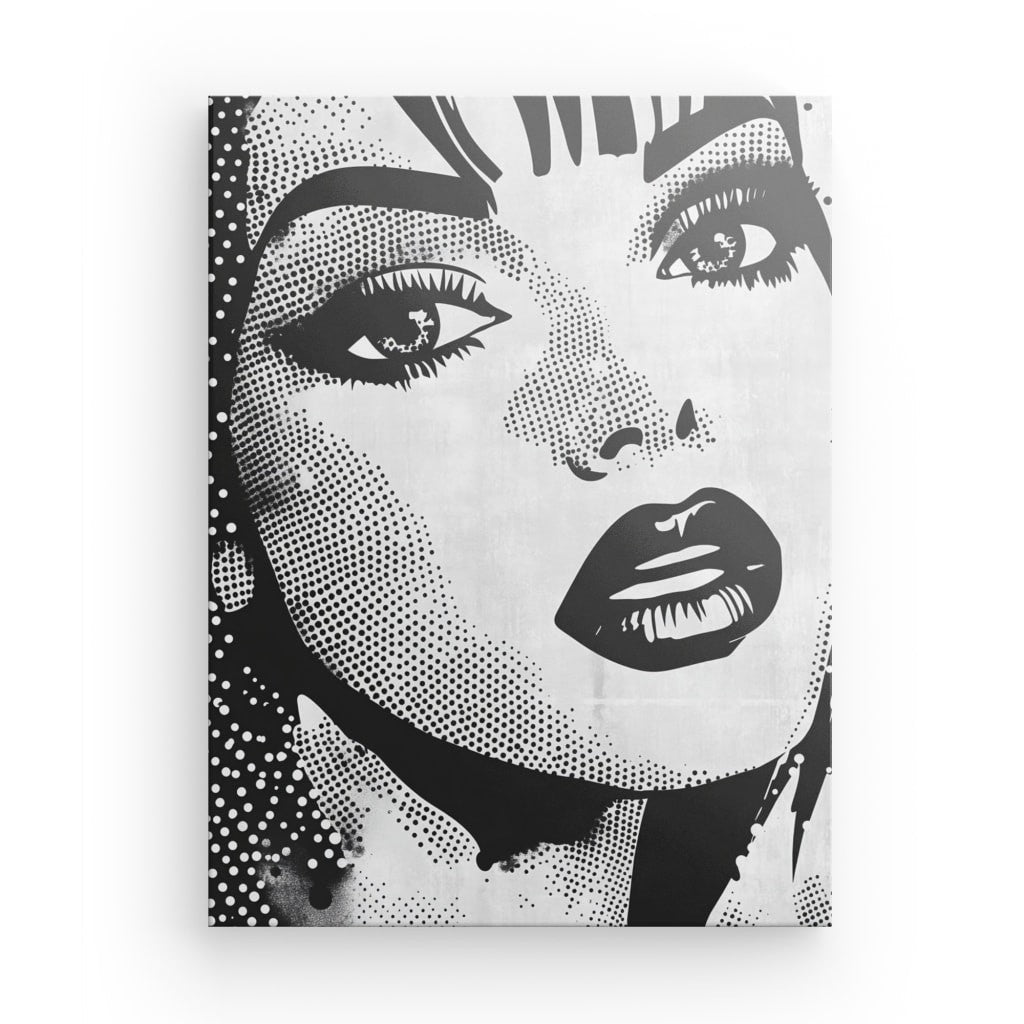 Tableau femme pop art portrait monochrome