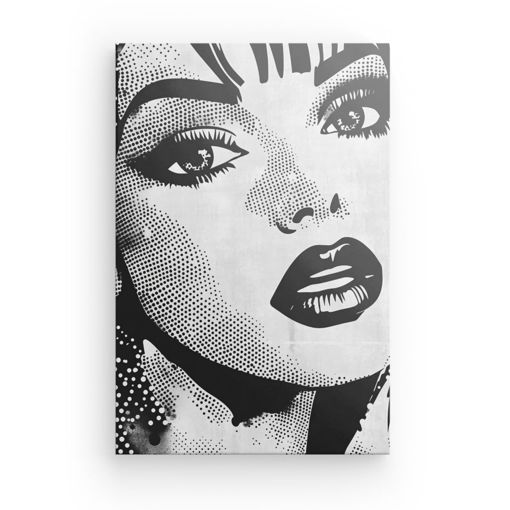 Tableau femme pop art portrait monochrome