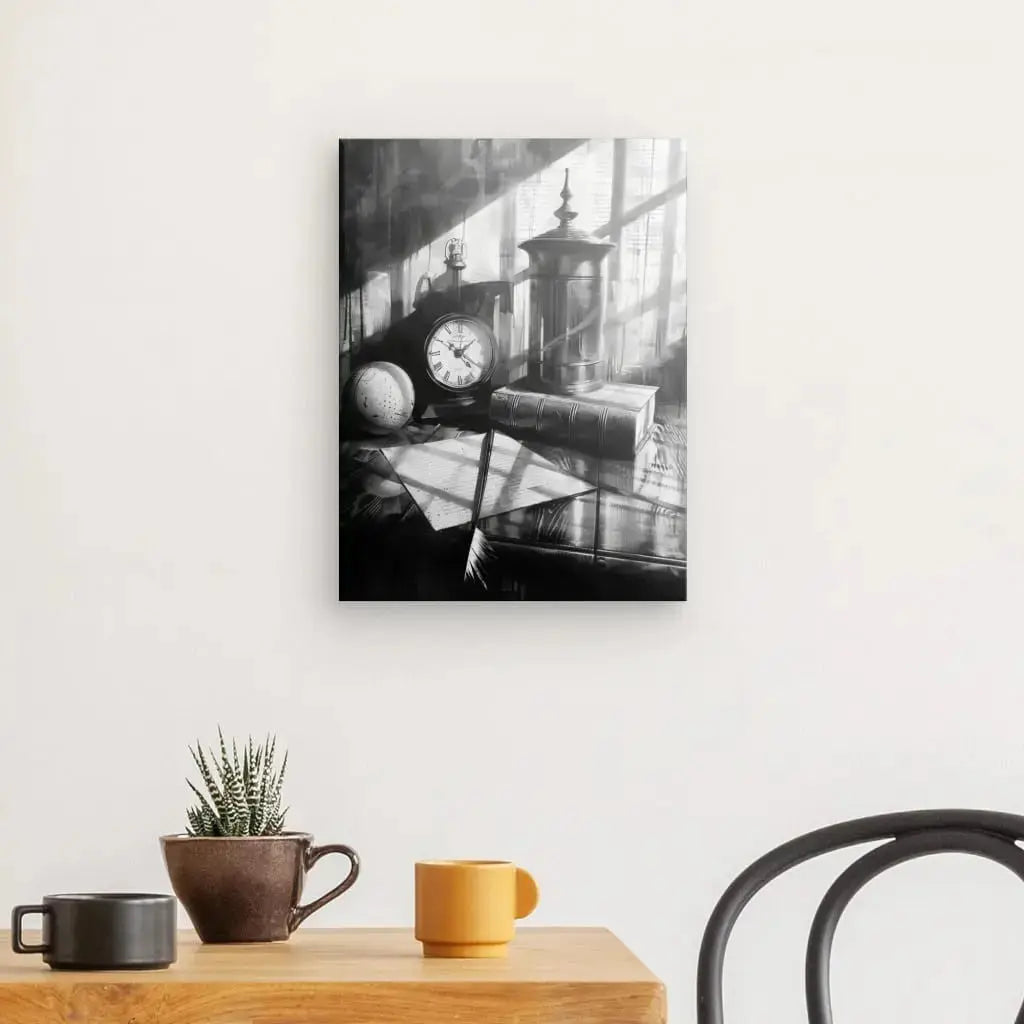 Peinture Nature Morte Ancienne Noir et Blanc - #tag1# - #tag2#
