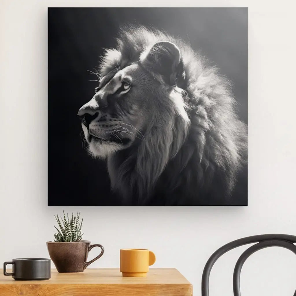 Tableau Lion Portrait Photo Noir et Blanc Univers Noir et Blanc