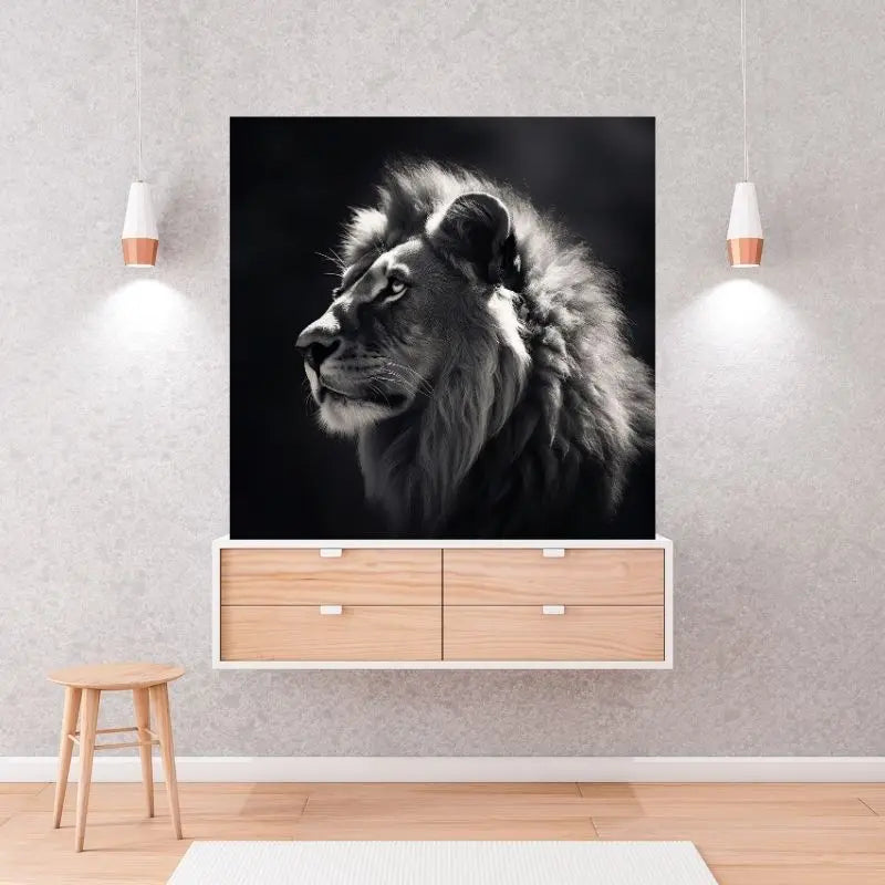Tableau Lion Portrait Photo Noir et Blanc Univers Noir et Blanc