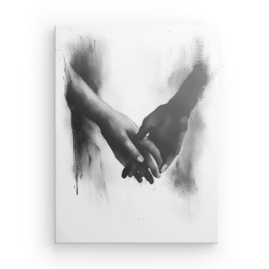 Tableau Mains Amitié Noir et Blanc Univers Noir et Blanc