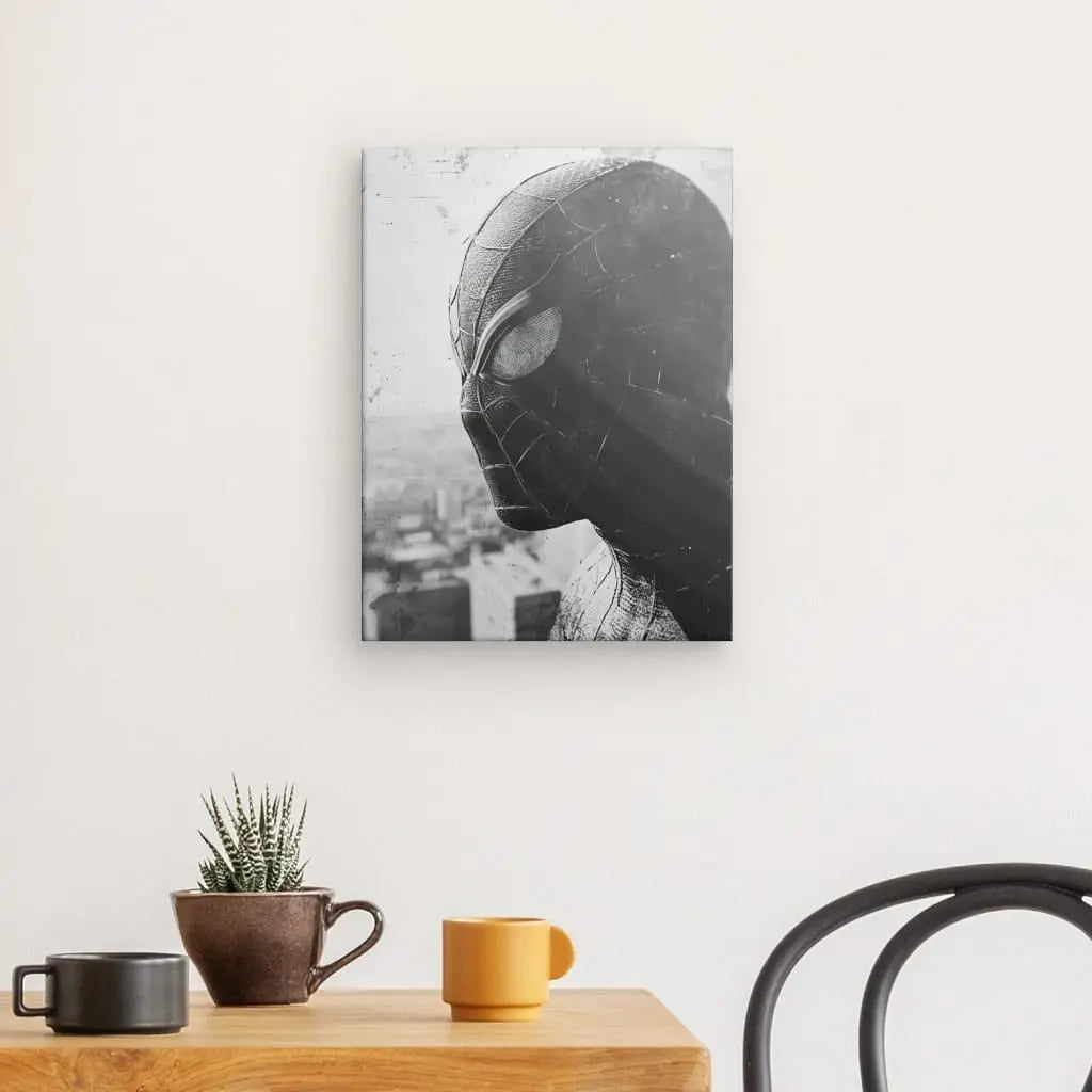 Tableau Portrait Spiderman Noir et Blanc Univers Noir et Blanc