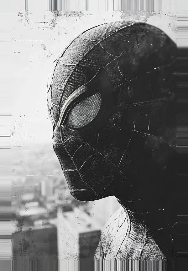 Tableau Portrait Spiderman Noir et Blanc Univers Noir et Blanc
