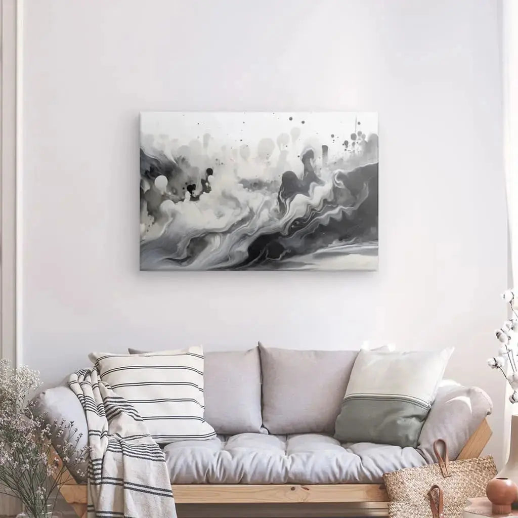 Tableau Abstrait Nuances de Gris Design Noir et Blanc - Univers Noir et Blanc - #tag1# - #tag2# - #tag3#