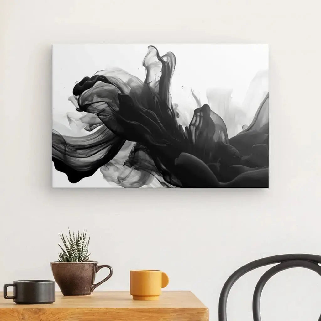 Tableau Abstrait Substance Noir Fond Blanc - Univers Noir et Blanc - #tag1# - #tag2# - #tag3#