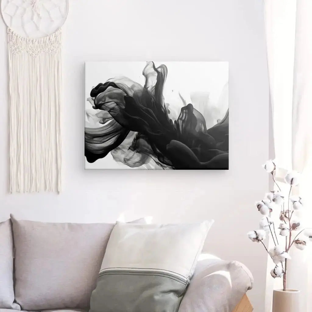 Tableau Abstrait Substance Noir Fond Blanc - Univers Noir et Blanc - #tag1# - #tag2# - #tag3#