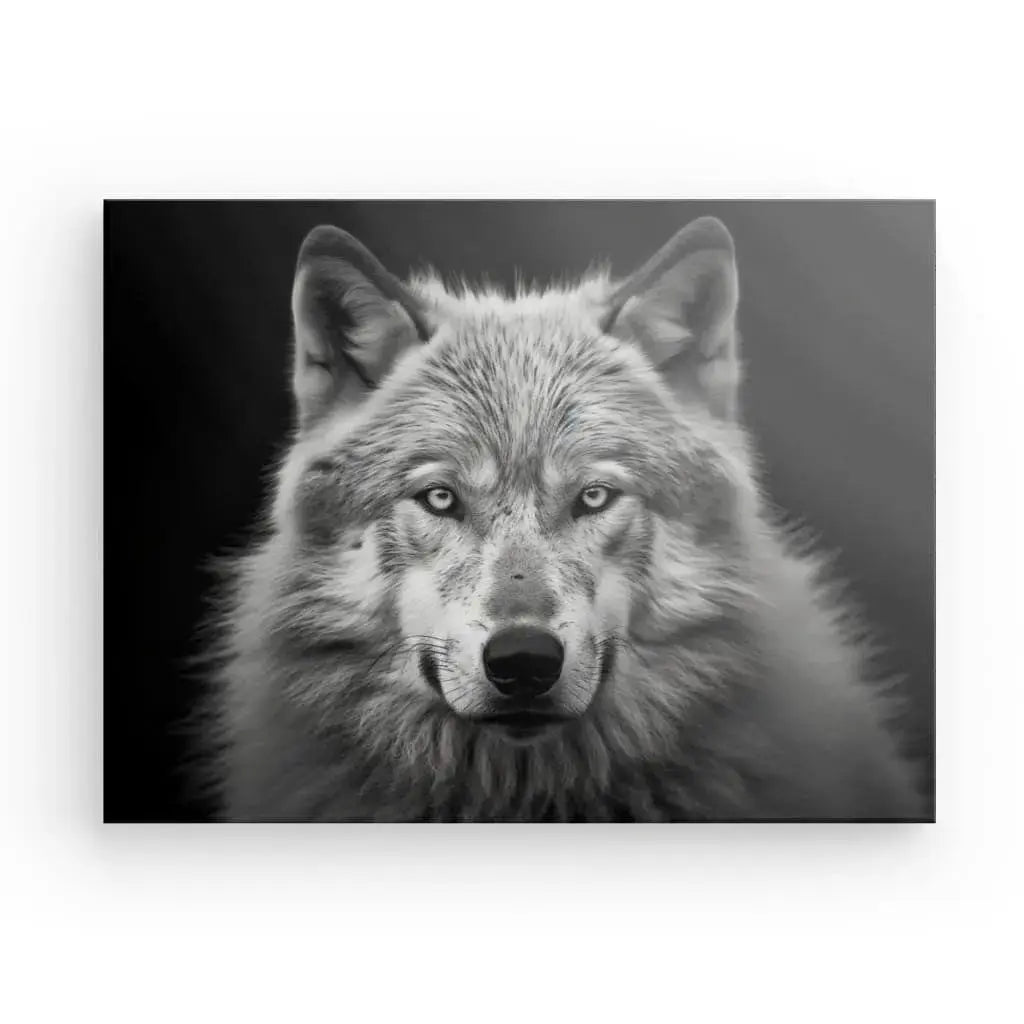 Tableau Animalier Loup Alpes Noir et Blanc - Univers Noir et Blanc - #tag1# - #tag2# - #tag3#
