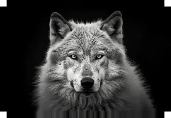 Tableau Animalier Loup Alpes Noir et Blanc - Univers Noir et Blanc - #tag1# - #tag2# - #tag3#
