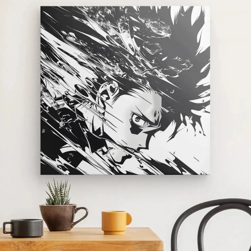Tableau Anime Dessin Manga Noir et Blanc - Univers Noir et Blanc - #tag1# - #tag2# - #tag3#